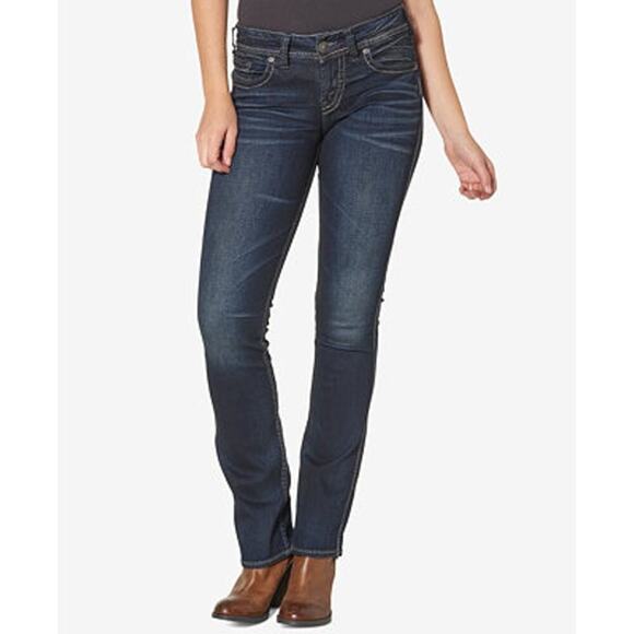 Silver Jeans Co. Suki Curvy Fit Mid Rise Slim Boot in Indigo NWT Size 29 - Picture 1 of 6